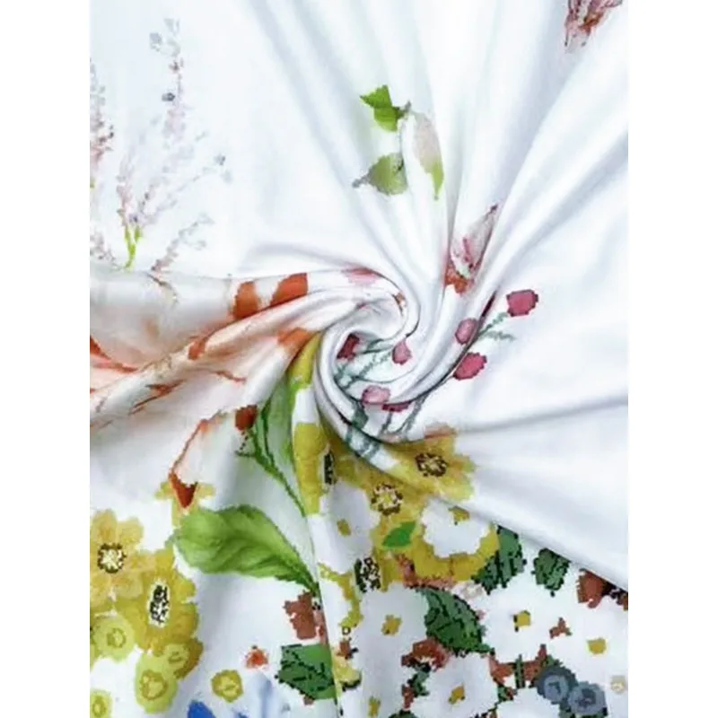 Spring and Summer New Style Elegant Floral Print Casual Long-sleeved Dress Fashionable Loose Ankle Dress