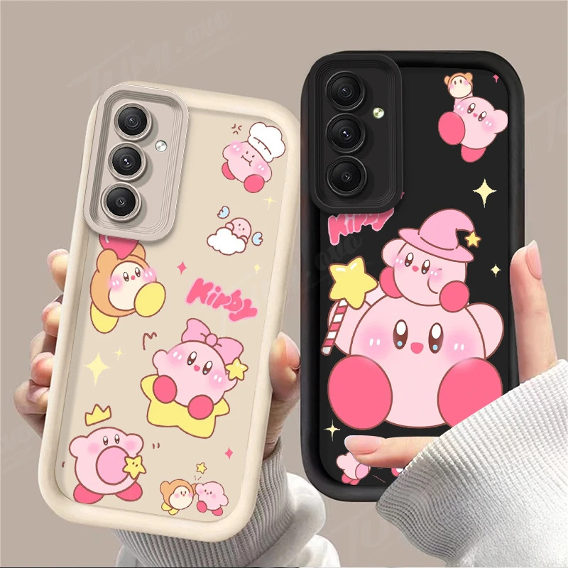 Linda estrelas k-kirby fosco caso de telefone para samsung galaxy a55 a35 a25 a15 a05 a05s a24 a13 a23 a12 a22 a32 a52 a52s a72 a11 capa