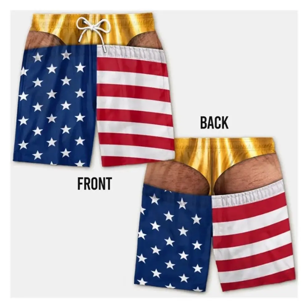 New Men's 3D Printed Faux Leather Beach Shorts - Fashionable and Trendy Summer Beach Shorts