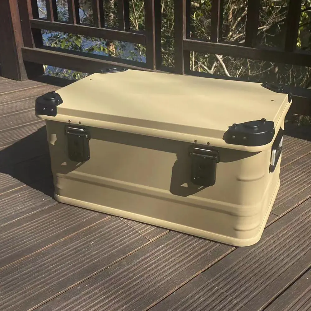 Outdoor camping aluminum alloy storage box Multifunctional car large capacity waterproof trunk Self-driving metal finishing box