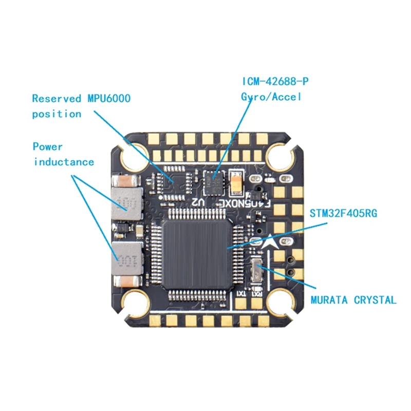 B37B-F405 NOXE V2 Flight Controller Baro OSD 16MB Blackbox 5V 10V Dual BEC 20X20mm 3-6S LIPO For FPV Freestyle Drone