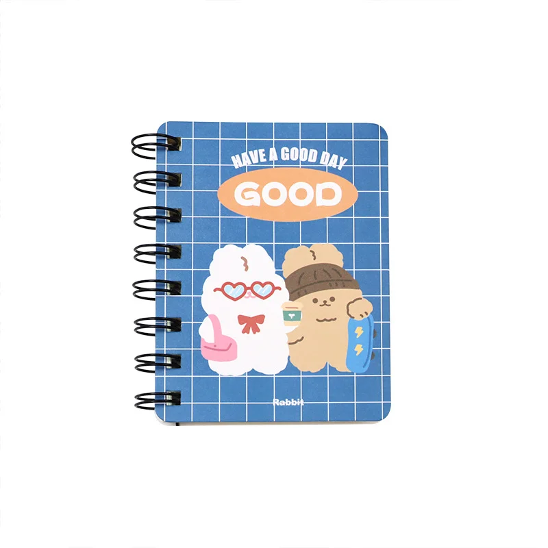 1Pcs 80 Pages Small Notebook Cute Kawaii Cat Rabbit Notebook Cartoon Panda Bear Coil Journal Diary Korean Stationery