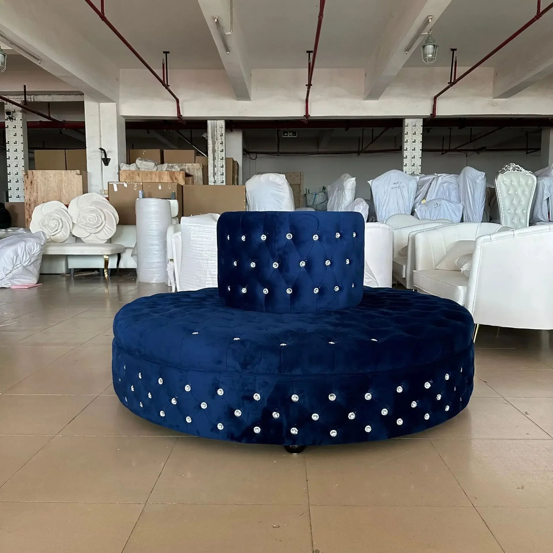 

Factory direct sales shopping mall lobby sofa circular supermarket waiting sofa beauty salon lobby circular sofa