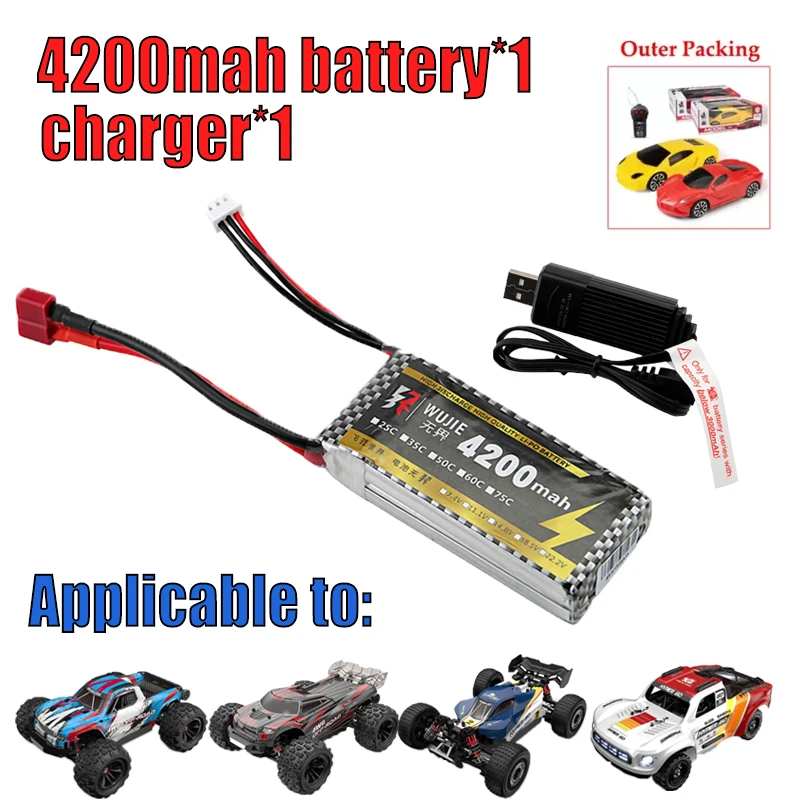 7.4V 2S 4200mAh 15C Li-ion Battery 14.8Wh Original Replacement Spare Parts For MJX Hyper Go 16212 16213 16218 1/16 RC Car