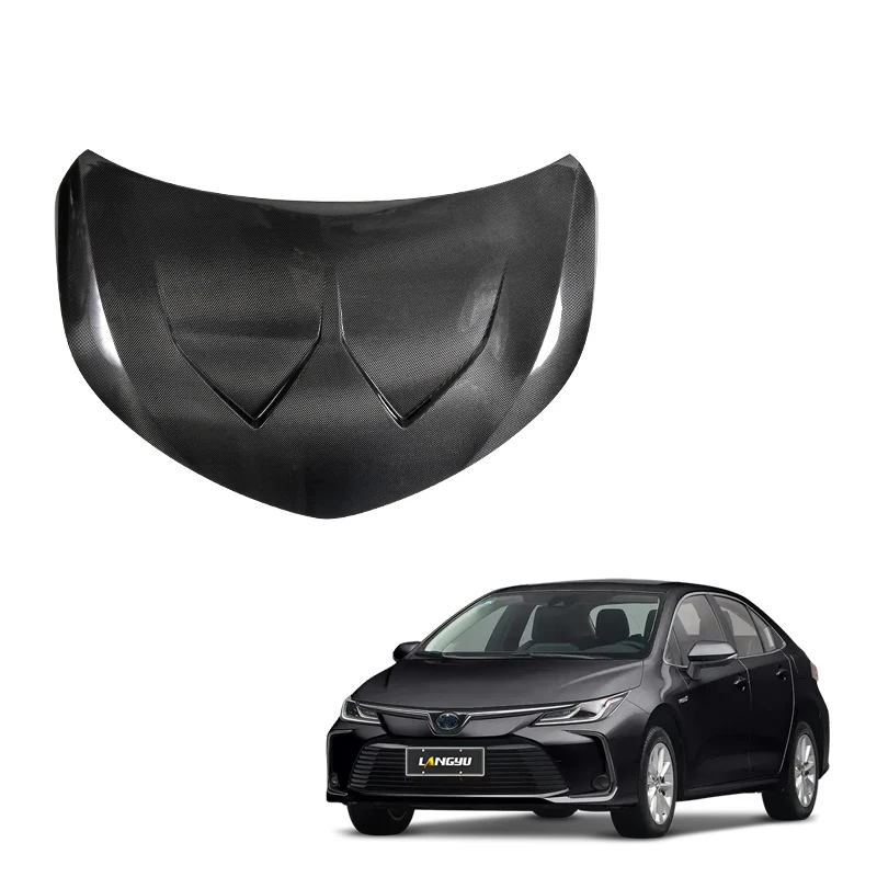 

Langyu Car Accessories Part Body Kit Carbon Fiber Engine Hoods Cover Bonnet For toyotas Corolla Upgrade LY Style Hood