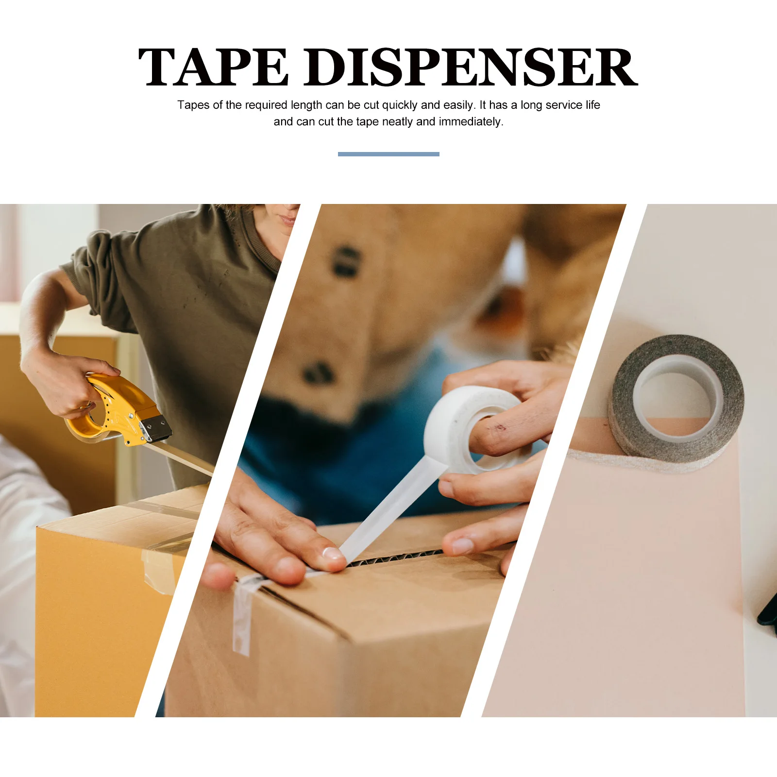 

Tape Dispenser Heavy Duty Non-Slip Base Desktop Organizer For Envelopes Parcels Sealing Craft Stationery Adhesive Cutter Tool