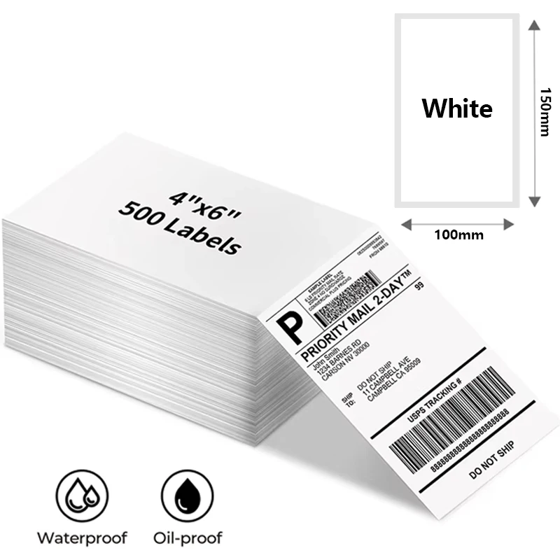 4x6 Inch Direct Thermal Labels 100/200/500 Sheets Self-Adhesive Thermal Shipping Label Paper For Business DHL Express Waybill
