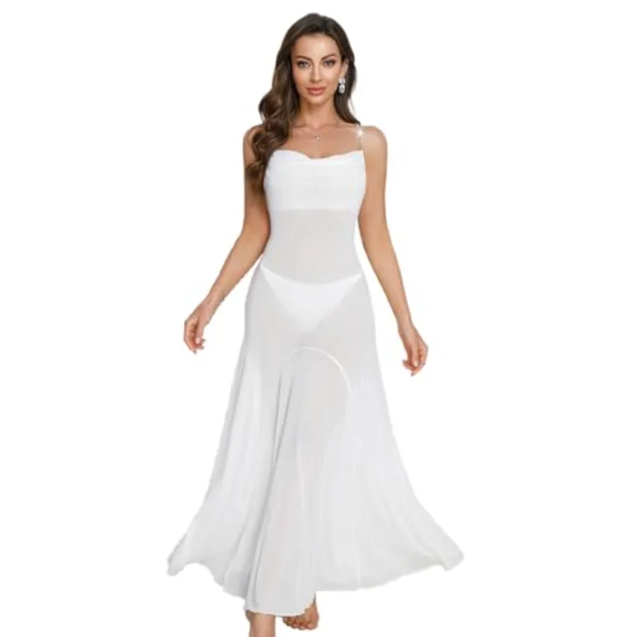 

Women Long Mesh Nightdress Sexy Bridal Lingerie Sleepwear Elegant Lingerie Dress