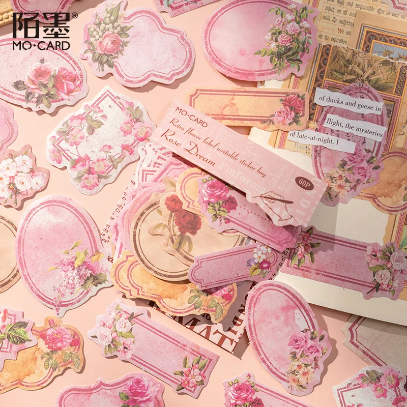 60 stücke Kawaii Schreibwaren Aufkleber garten label Junk Journal Tagebuch Planer Dekorative Handy Aufkleber Scrapbooking