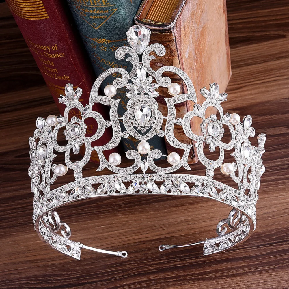 Lujosa corona de pelo grande para boda, Tiaras de espectáculo de escenario, fiesta de cumpleaños, accesorios para el cabello para niñas