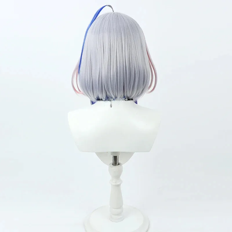 2025 12 Vtuber Amane Kanata تأثيري 55 سنتيمتر الفضة الأزرق مختلط الوردي مقاومة للحرارة الشعر الاصطناعية هالوين دور اللعب + شعر مستعار مجاني #4