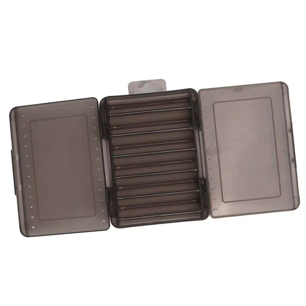 2PCS Double Sided Hard Lure Storage Case with Handle V-type 12 Slots Fishing Lure Box Breathable Waterproof Bait Organizer Case