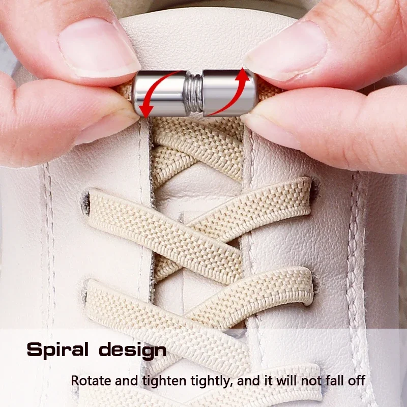1 Paar elastische Schnürsenkel für Turnschuhe, ohne Krawatte, Kapselschloss-Schnürsenkel ohne Krawatten, für Kinder und Erwachsene, 0,6 cm, flache Schnürsenkel für Schuhe