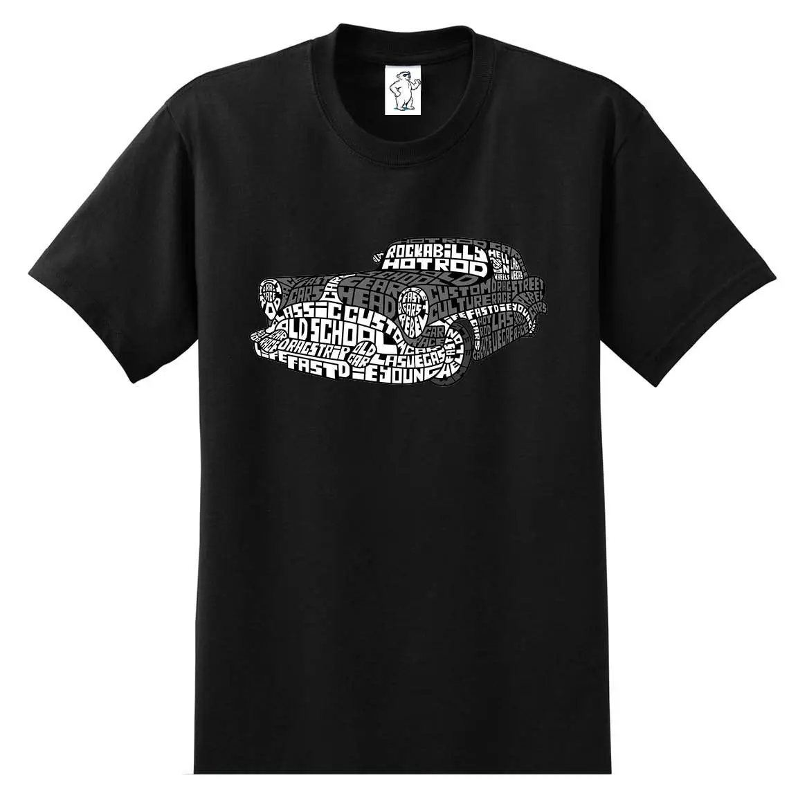 Hot Rod Words Calligram T Shirt Men'S Big And Tall