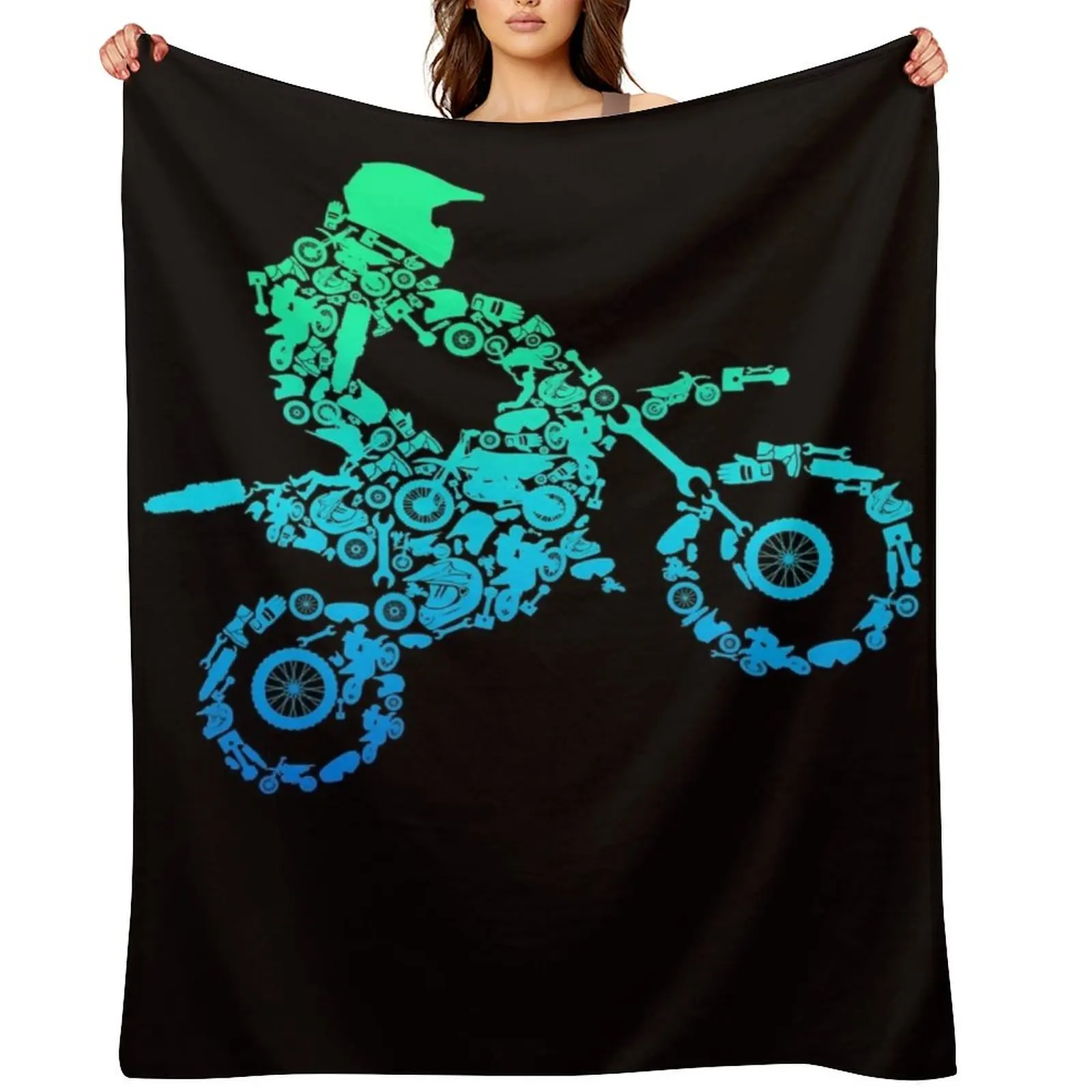 

Dirt Bike Rider Motocross Enduro Dirt Biking Throw Blanket Luxury Thicken Tourist Sleeping Bag Retros Blankets