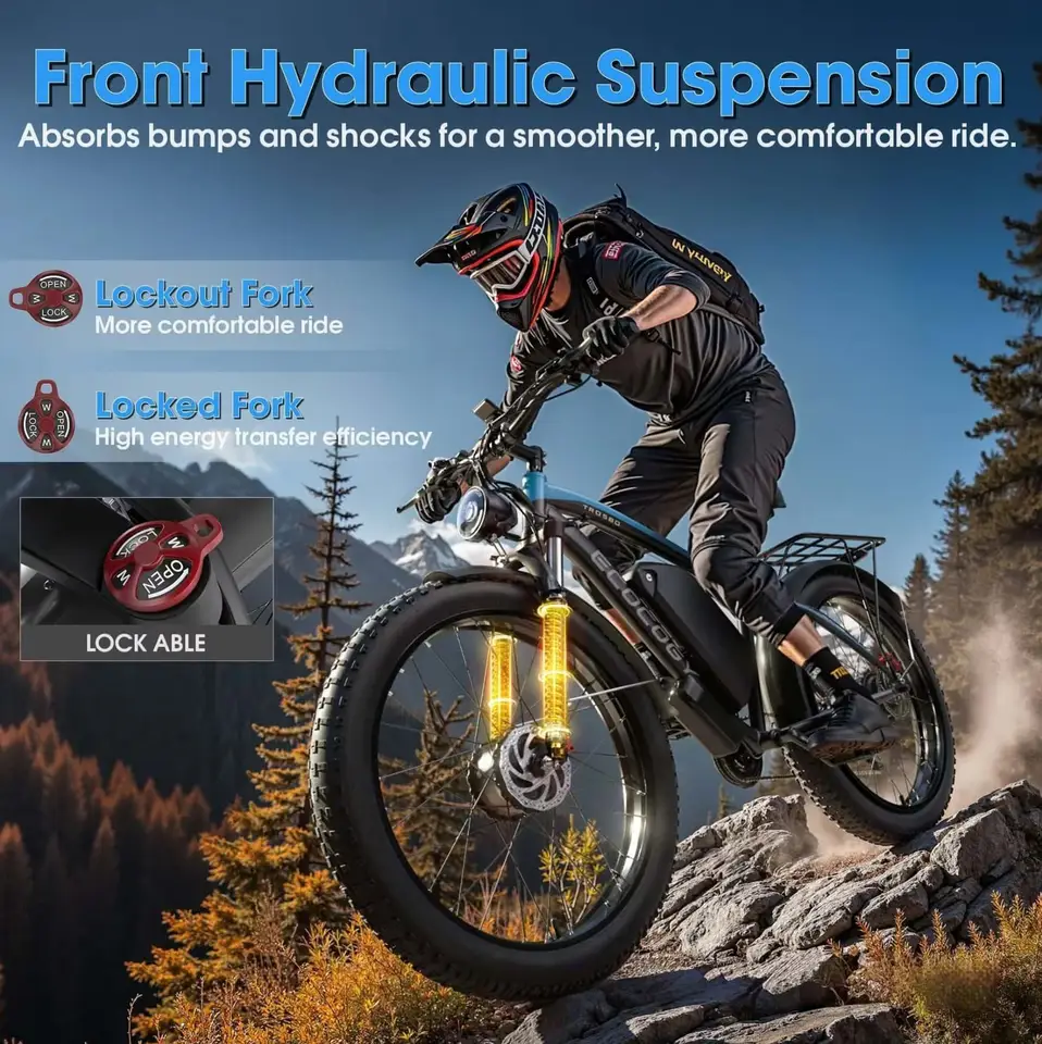 Electric bike G7 4000W large motor 52V32AH battery mountain electric bicycle 65 km/h 26-inch tire all-terrain off-road e-bike image 4