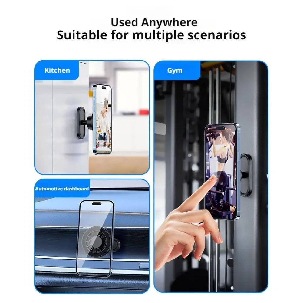 両面磁気携帯電話マウントホルダー 360 調整可能なスタンド MagSafe すべてのスマートフォン強力な磁気電話ホルダー D6E2