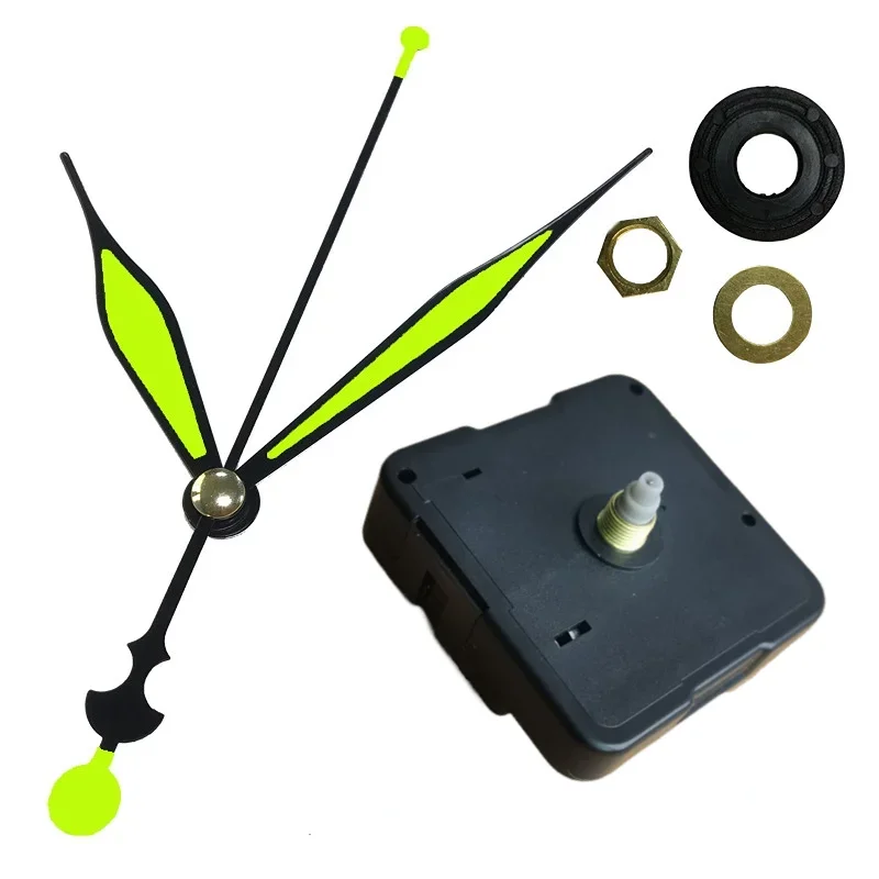 1 Set of Silent Quartz Clock Movement Fluorescent Pointer Wall Clock DIY Repair