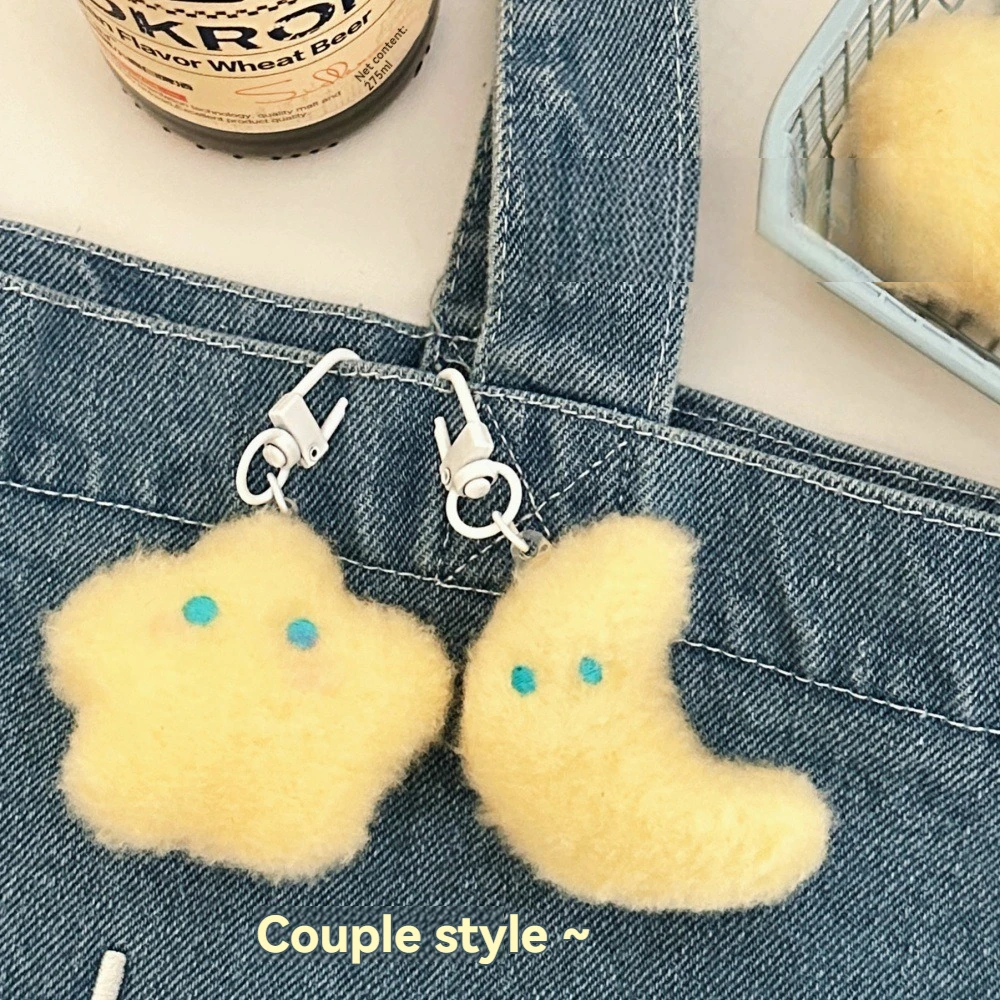 1/2 قطعة الحليب لطيف الأصفر نجمة القمر قلادة فتاة على ظهره المفاتيح قلادة متعددة الاستخدامات #5