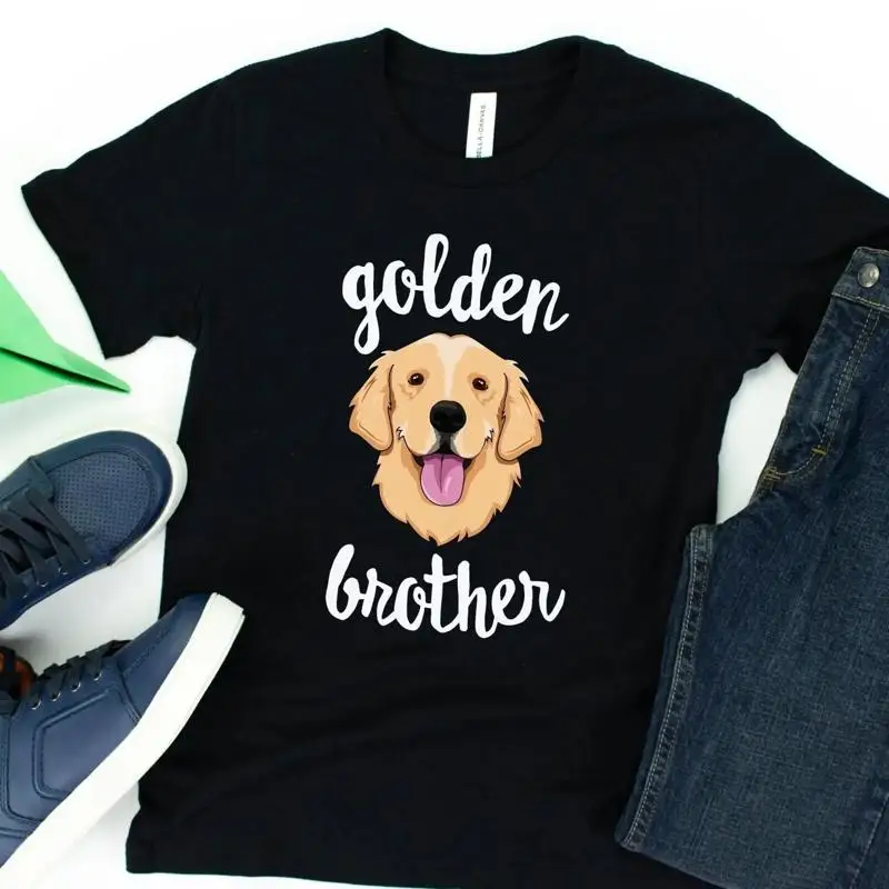 Golden Brother T Shirt s For Retriever Dog Big New Best Friend Sibling Is A