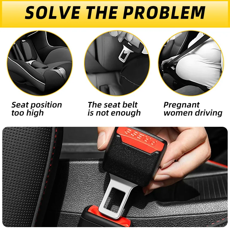 2PCS Car Seat Belt Clip Extension Plug Car Safety Seat Lock Buckle Seatbelt Clip Extender Converter Baby Car Seat Accessories
