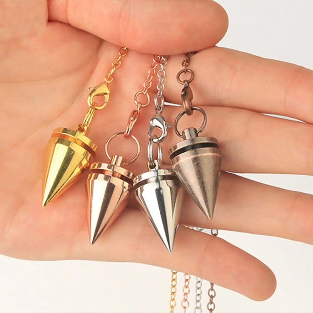 Cone Metal Pendulum for Wicca Antique Copper Gold-color Spiritual Pendulo Radiestesia Healing Pendule Hot Sale Jewelry