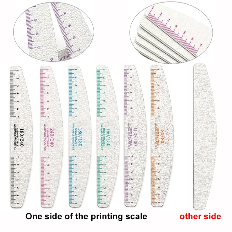 50/100 個ルールプリント爪やすり木製サンディングバッファブロックペディキュアマニキュア UV ジェルマニキュアプロ爪やすり人工爪