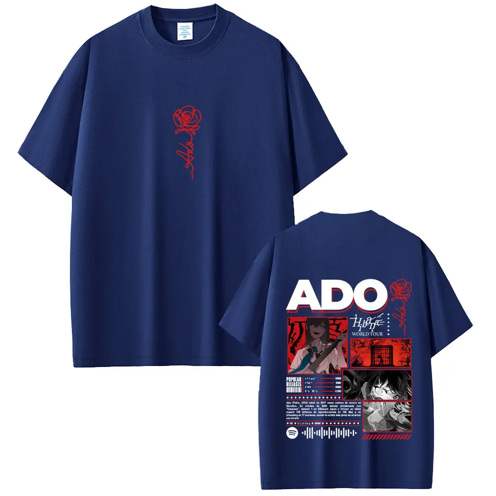 Ado Hibana World Tour 2025, T-Shirt für Männer und Frauen, modische Popmusik-T-Shirts, Unisex, Y2k, japanischer Stil, Streetwear, männlich, lässiges T-Shirt – Detail 4