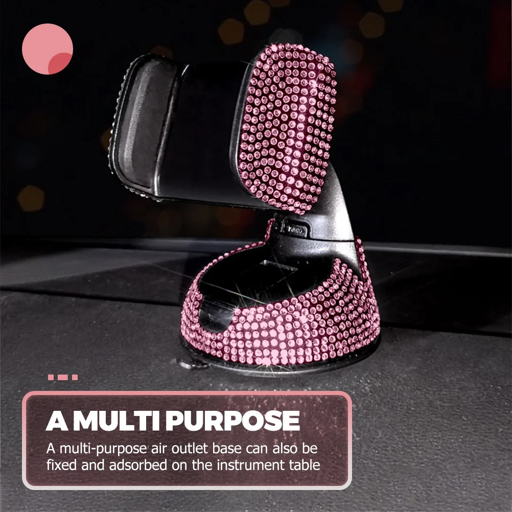 

Bling Car Phone Holder Adjustable Universal Mount for Vehicle Navigation Hands-Free Calling Sparkling Rhinestone Decor Compact