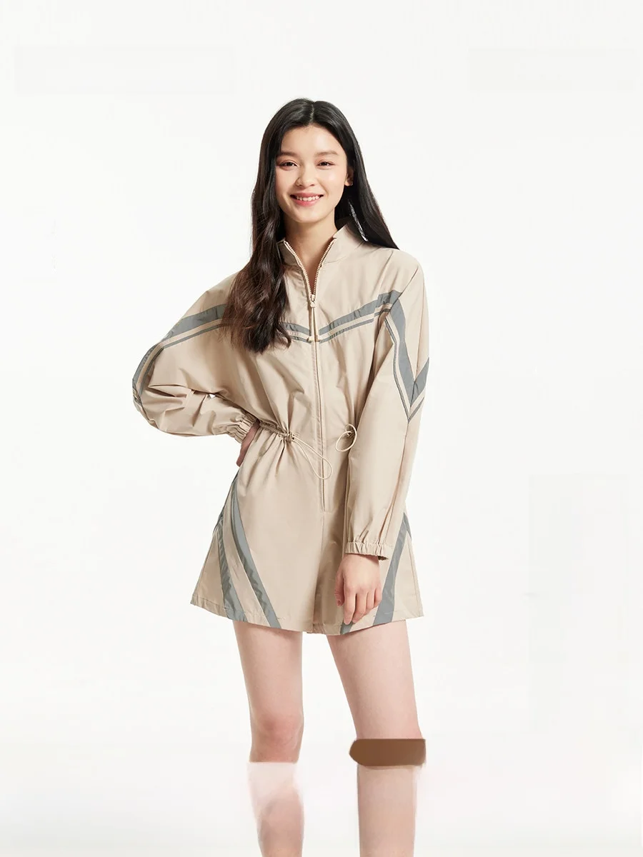 

Women's Casual Long Sve Jumpsuit Color Blo Spring Summer New Sle Straight Leg ort Pants Polyester Fabric
