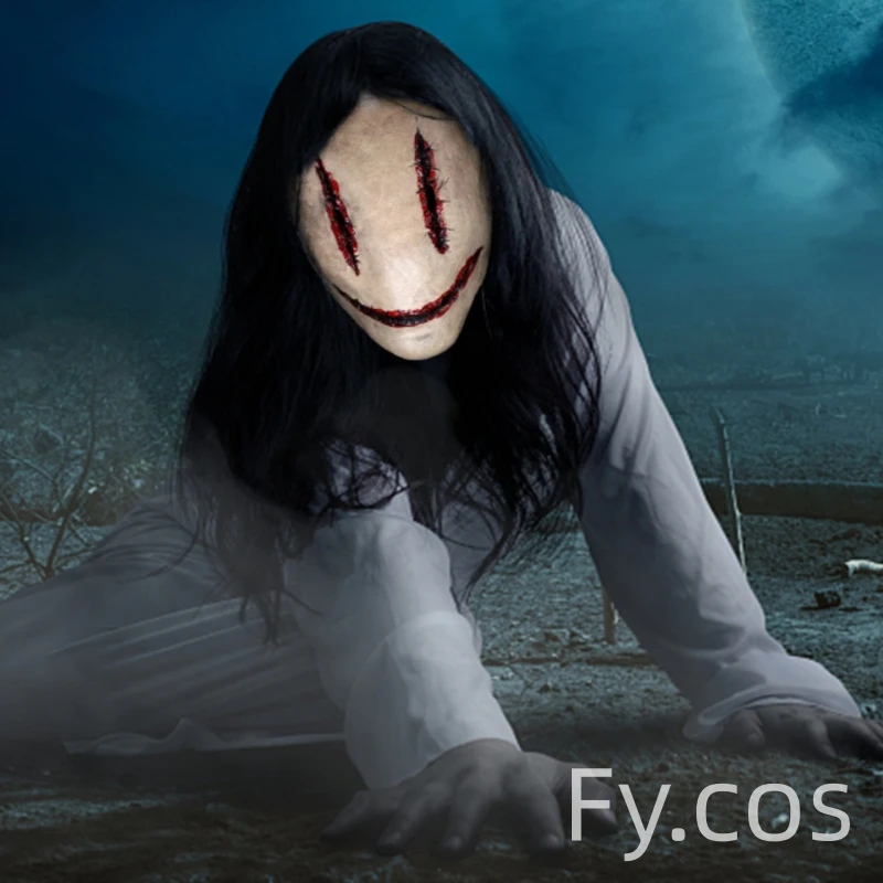 Halloween spaventoso maschera Evil Ghost Mask Carnival party Costume Cosplay Prop Full Face Latex Horror copricapo Masquerade decorazioni fai da te