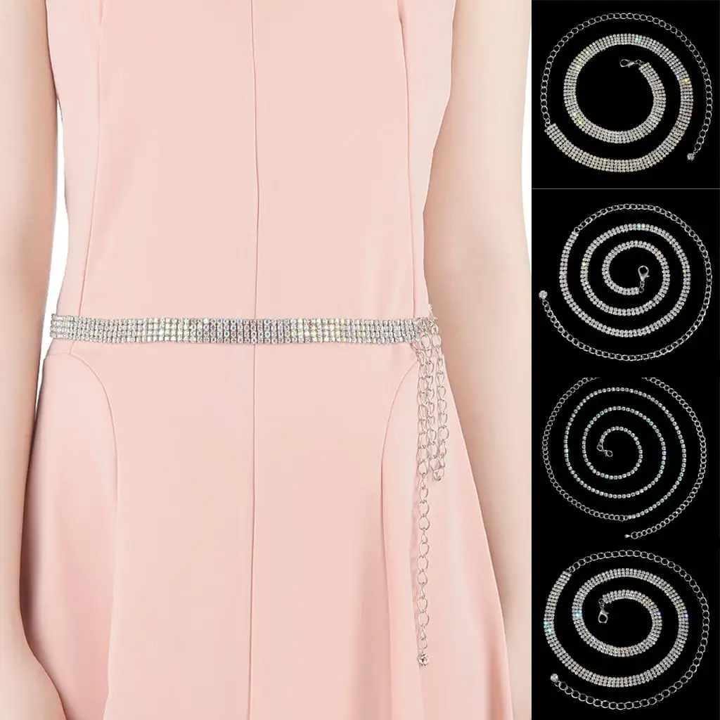 Ceinture en chaîne en cristal pour femmes, perles, taille fine, décoration, bijoux de luxe, jupe en dentelle et robes de soirée