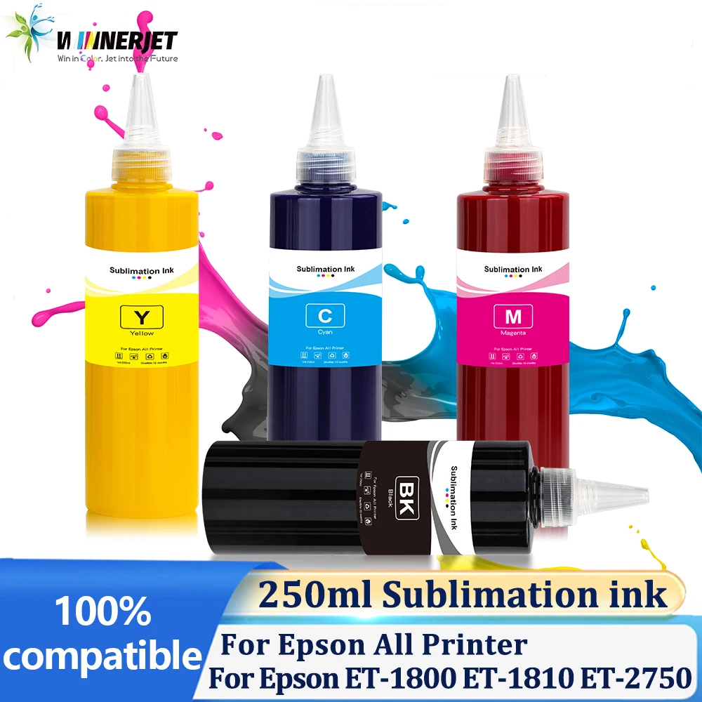 250ml Sublimation Ink For Epson All Printer ET-3700 ET-3800 ET-3850 ET-4800 ET-4810 ET-4850 ET-7700 ET-14000 ET-1800 ET-1810