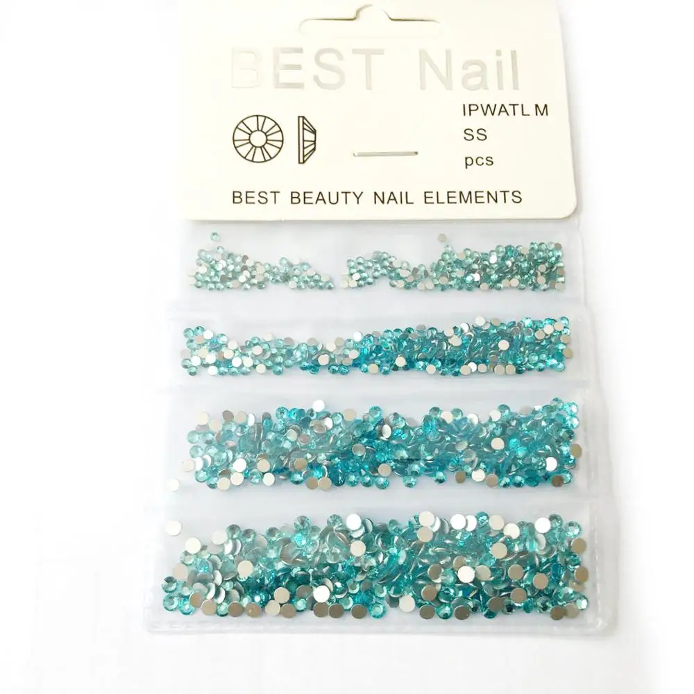 31 Colors SS4-SS8 Mix Sizes Flatback Non hotfix Crystal Glass  Nails Art Rhinestones For 3D Nail Art Rhinestones Decoration Gems