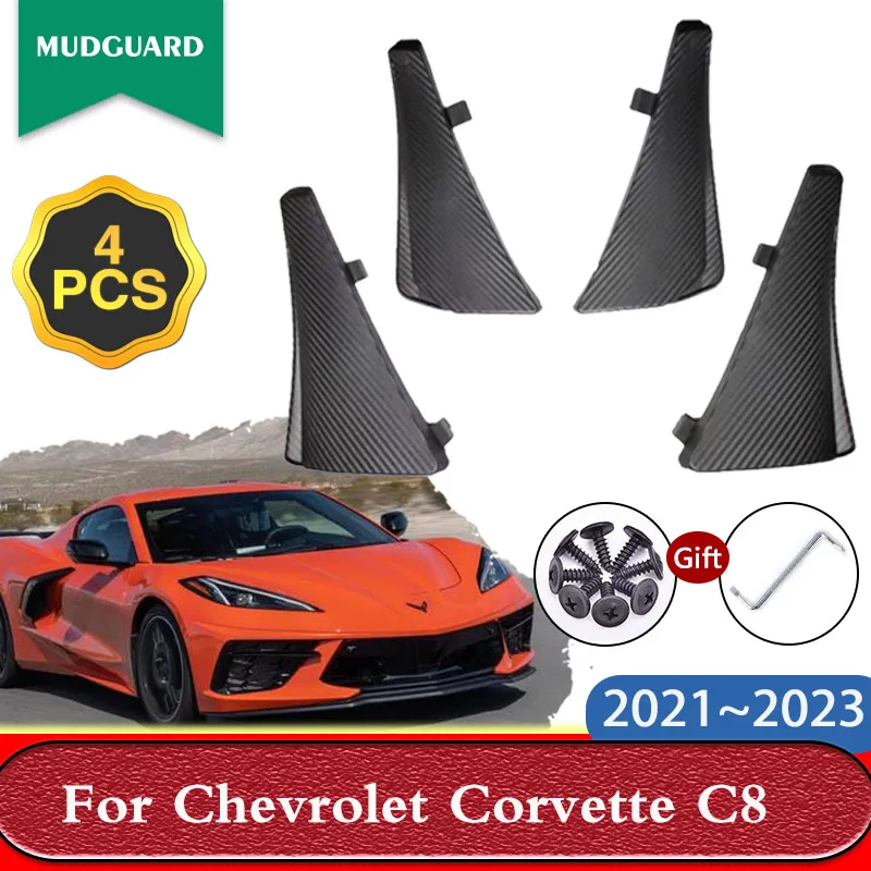 

4x Mudguards for Chevrolet Corvette C8 2021 2022 2023 Car Mudflaps Splash Guards Mud Flaps Fender Front Rear Wheels Accessories