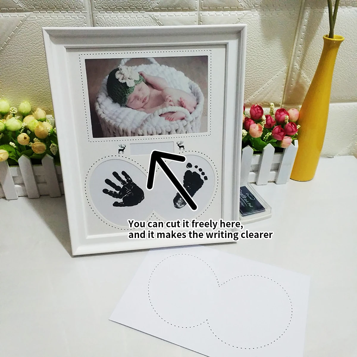 Growth record souvenir Creative picture frame baby hand footprint Picture frame newborn