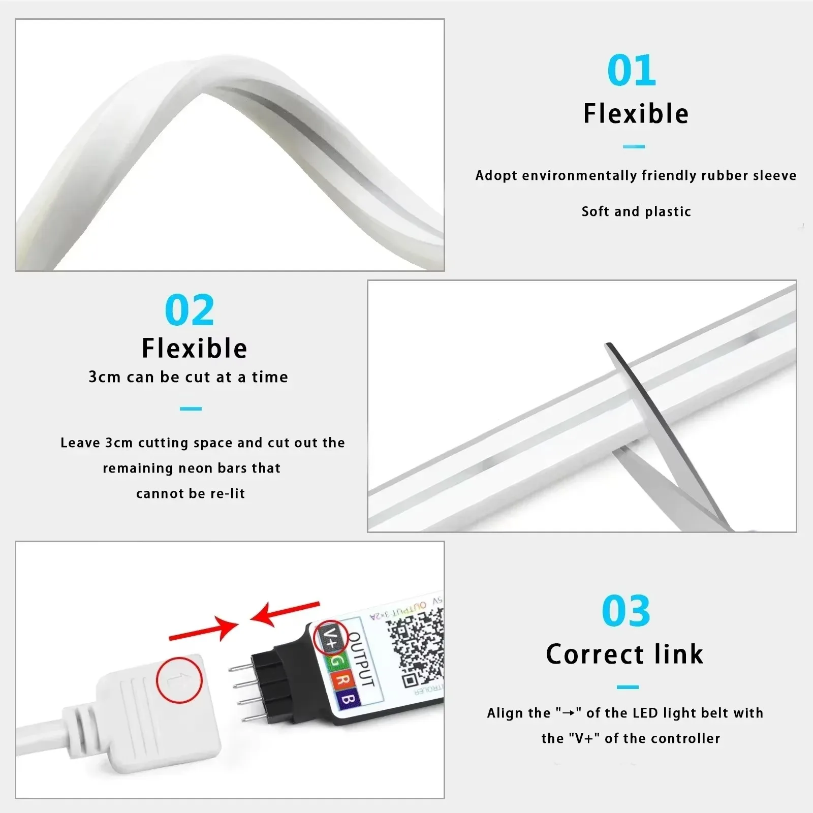 Neon Light Rgb Led Strip 5V Usb 1M 2M 3M 5M Tuya Wifi Bluetooth App Remote Control Waterproof Flexible Tape Tv Backlight Rope