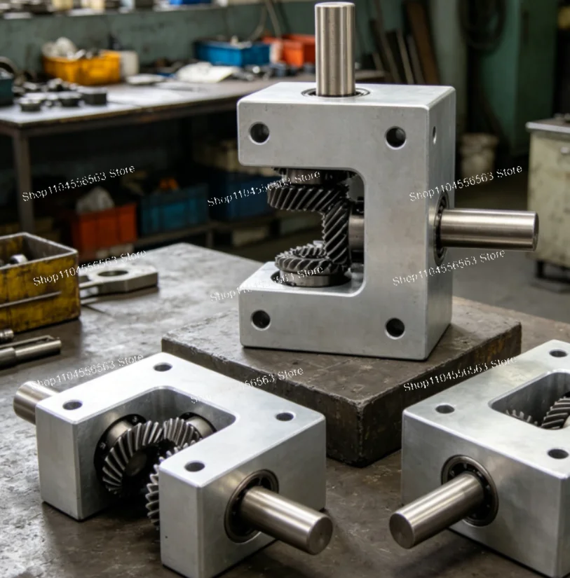 90 Degree Differential Assembly Gearbox - 1:1 Spiral Bevel Gear, Small Dual Output Shaft (6/8/10 MM Shaft Diameter)