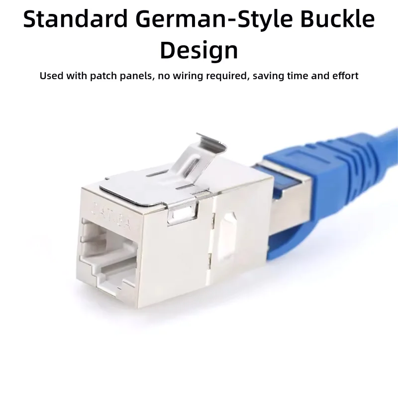 DE Shielded RJ45 Connector STP CAT6 CAT6A Pass-through Network Module Keystone Jack Ethernet Cable Adapter PC Information Socket