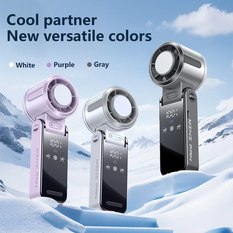 Xiaomi Refrigeration Turbo Fan High-speed Violent Electric Mini Handheld Fan USB Rechargeable Portable Fan LED Digital Display
