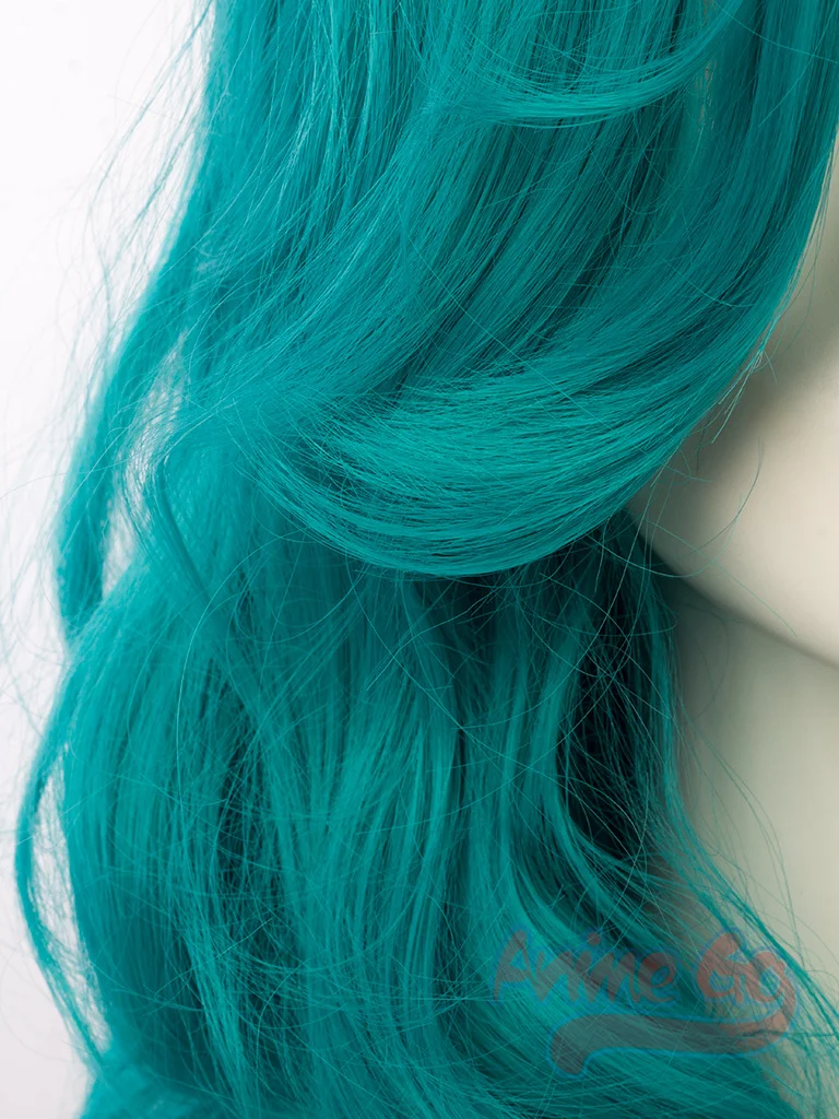 อะนิเมะ Sailor Neptune Kaiou Michiru ฮาโลวีนคอสเพลย์ Wigs หยัก Teal ผม Mp003937