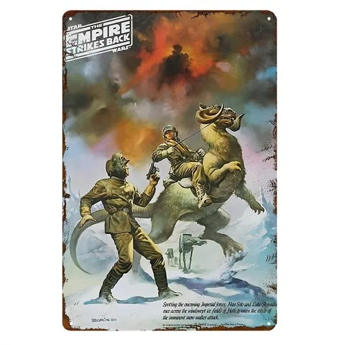 لافتة قصدير معدنية لملصق الفيلم من Empire Strikes Back - لوحة مقاس 20 × 30 سم #1
