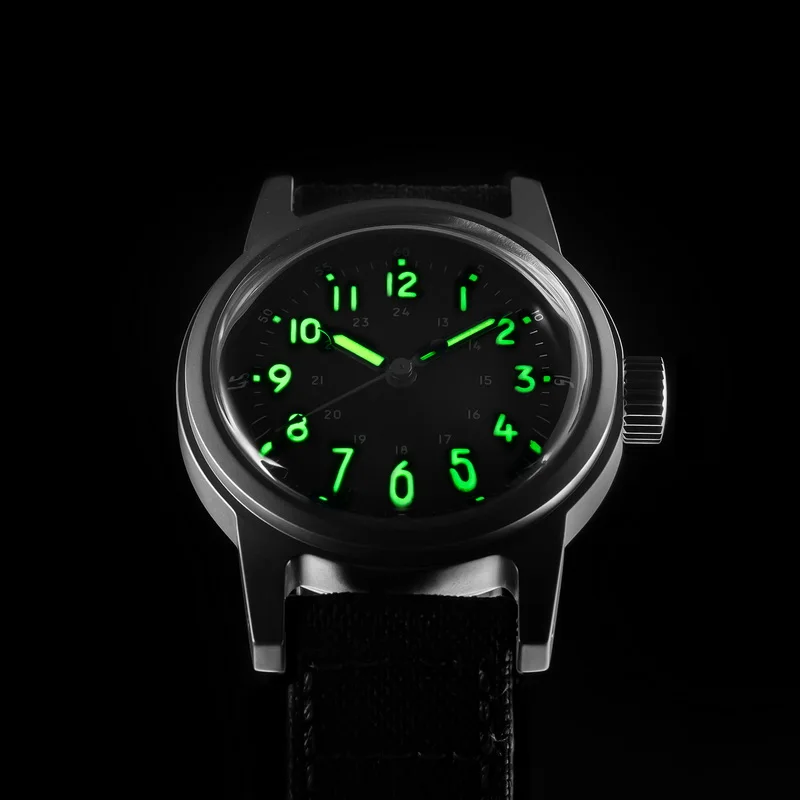 THORN Men Automatic Watch 36MM Pilot Mechanical Wristwatch 100M Waterproof Luminous Sapphire Mirror NH35 Military