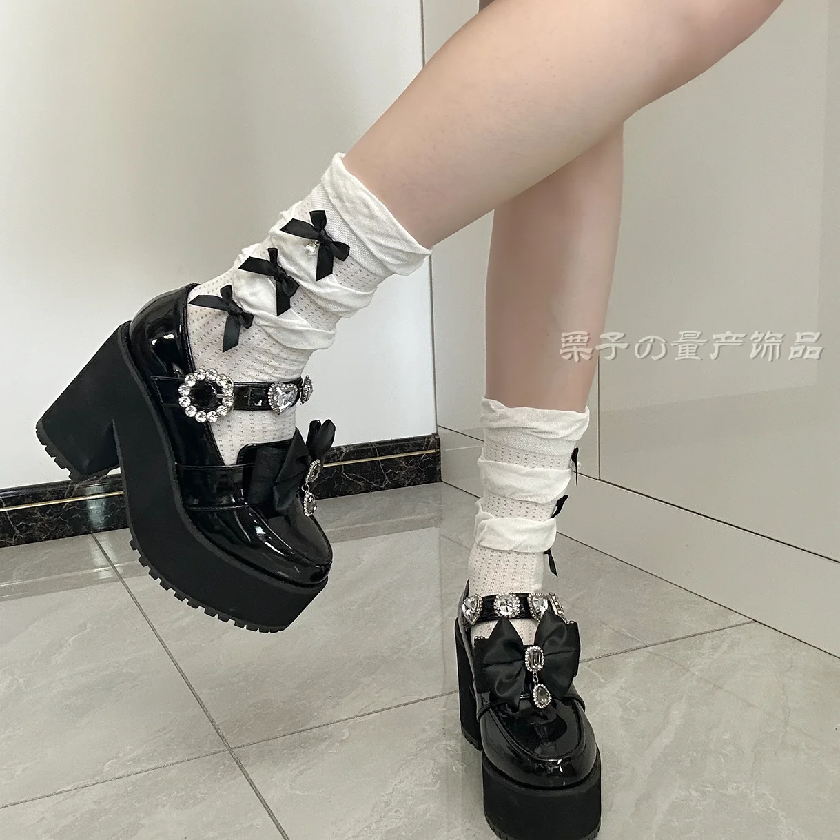 

Трехслойные носки-трубочки с бантом по краям торта, универсальные носки для японских и корейских девушек, носки в стиле Лолиты