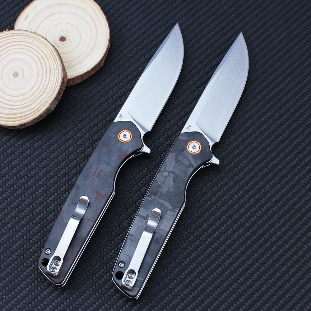 Tunafire GT961 Folding Pocket Knife D2 Steel Micarta Handle Ball Bearing Outdoor Hunting Survival Knives Kitchen Fruit Knife EDC - view 5