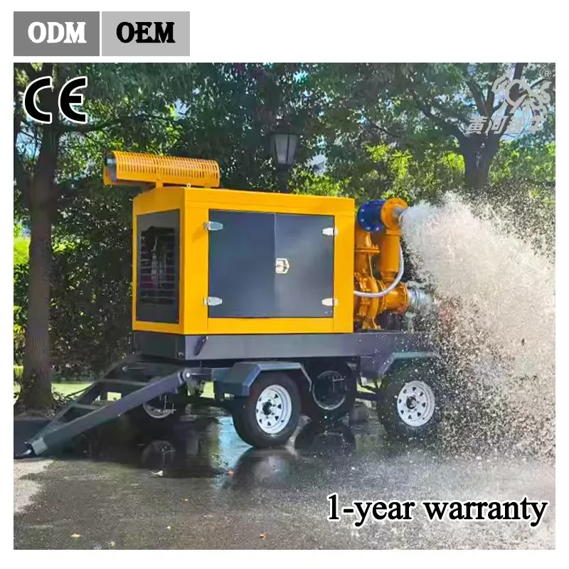 8 Inch Mobile High Pressure Cast diesel Engine Large Displacement Agricultural Irrigation Pump Dewatering Pump