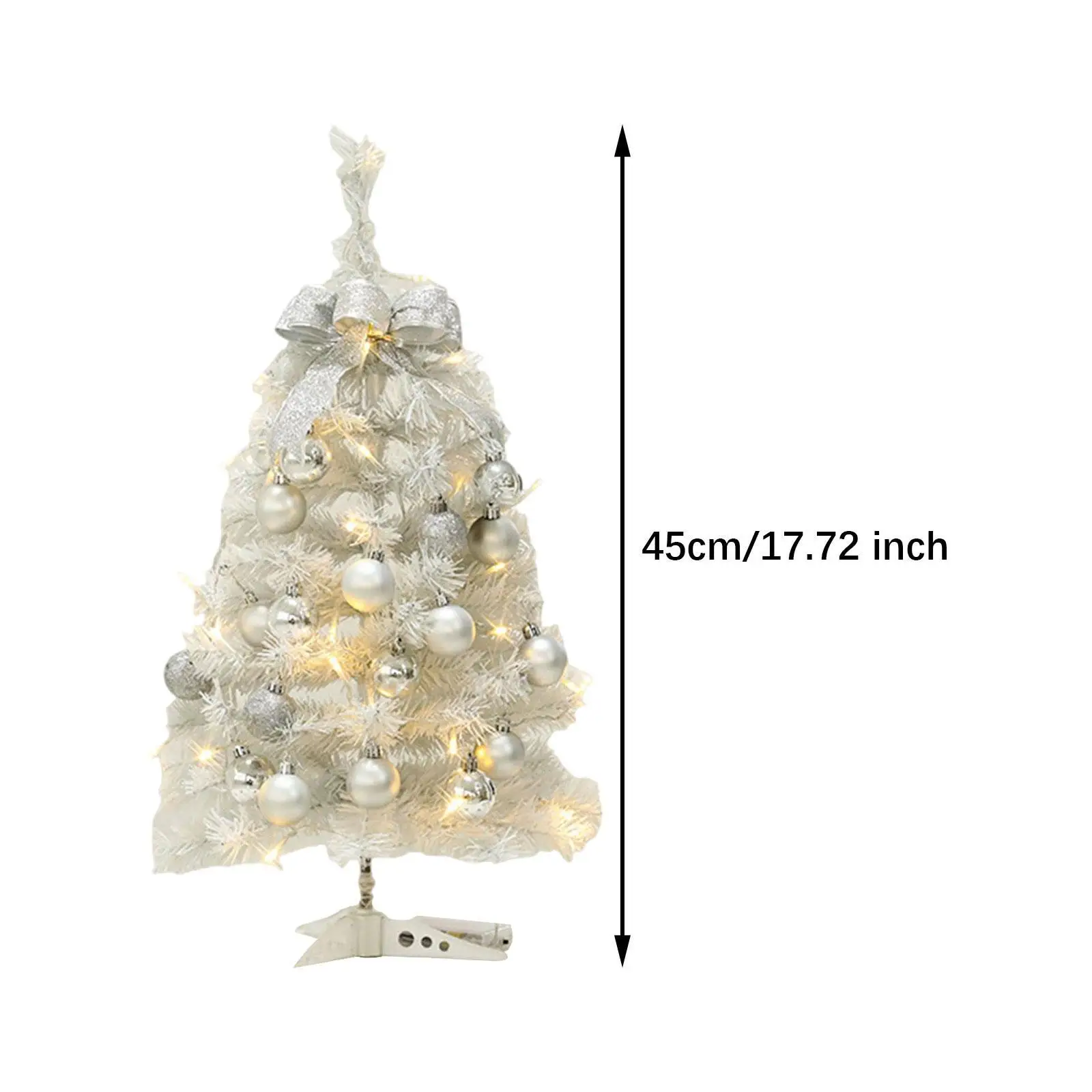 2024 nuevo árbol de navidad blanco: decoración de escritorio compacta con luces LED y
