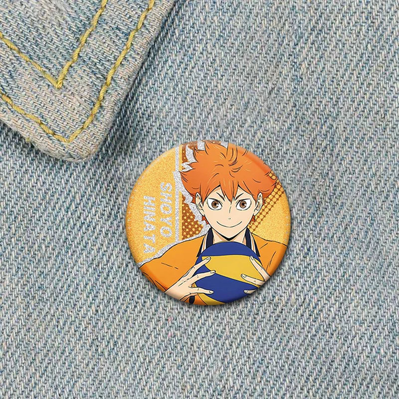 Anime Haikyuu da 32/44/58 mm!! Spille con stampa HD Distintivo fatto a mano Figura di cartone animato Kenma Kozume Spille con display rotondo