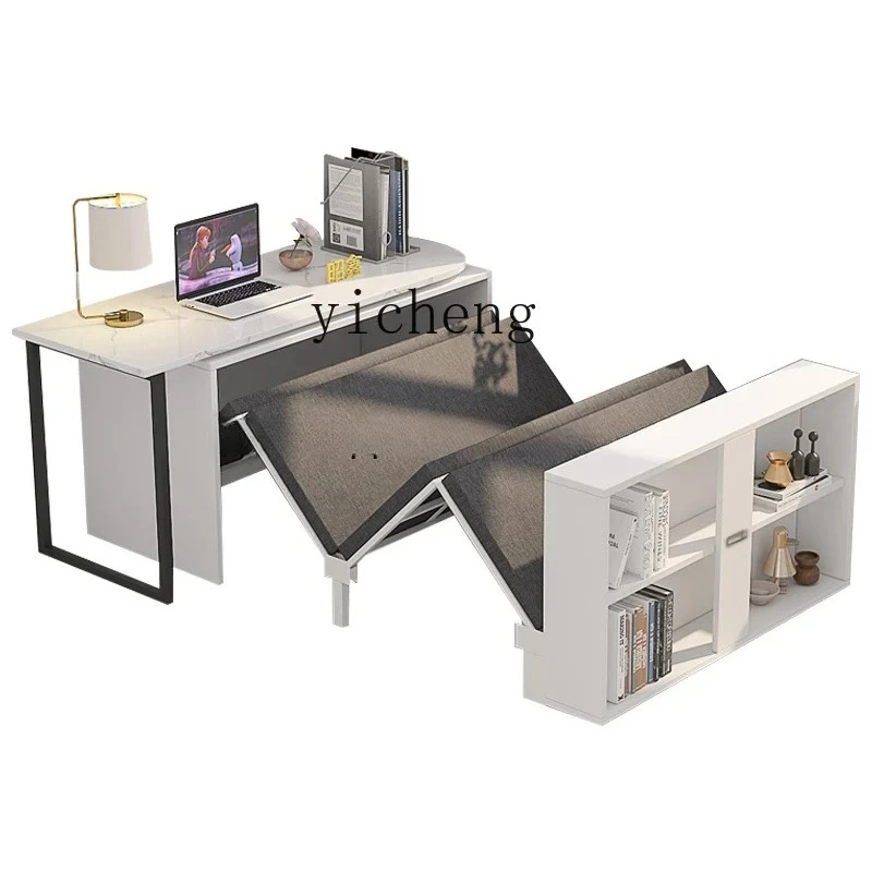 CJ-2 invisible wall folding bed single modern multi-functional office lunch break bed space saving household table bed
