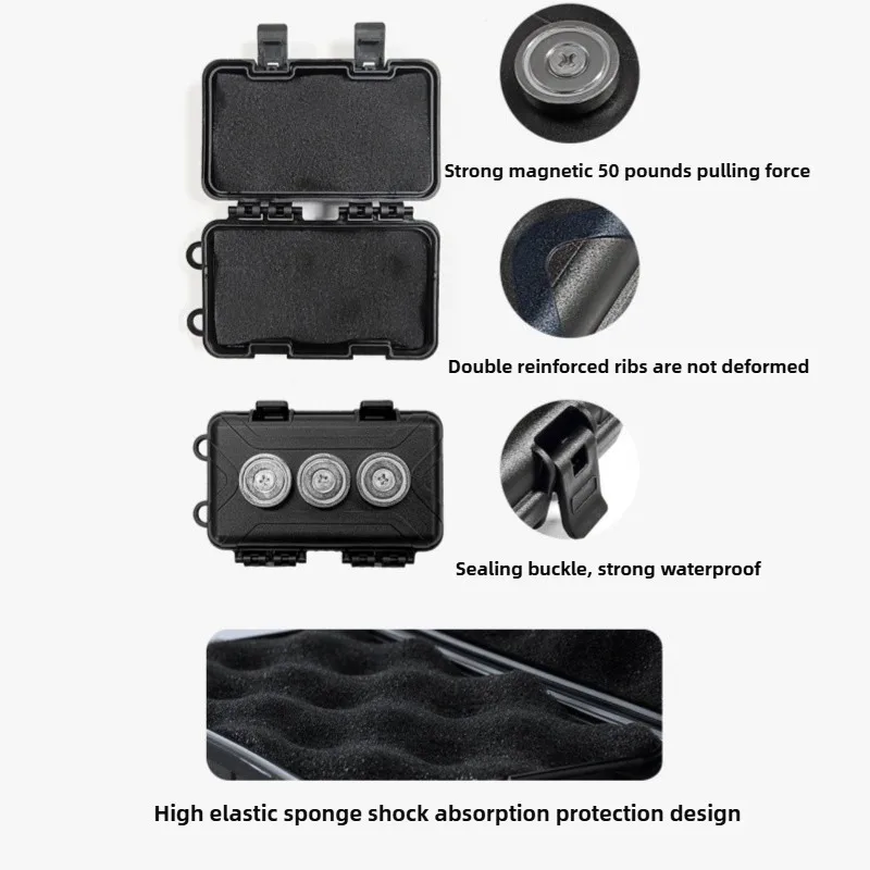 Upgraded New Hidden Magnetic Keychain Waterproof Car Bottom Hidden Key Box Rust-proof Multifunctional Key Box Spare Box